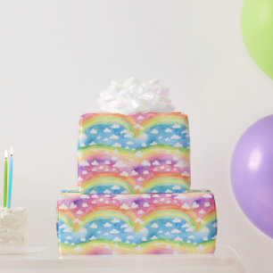 Regenbögen und Wolken Geschenkpapier