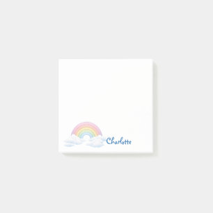 Regenbogen und Wolken mit deinem Namen Post-it Klebezettel