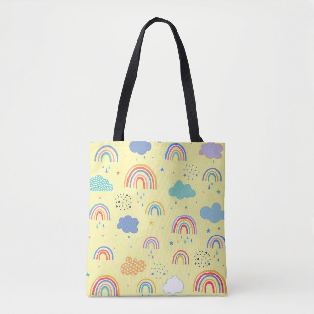 Regenbögen und Wolken Tasche (Vorderseite)