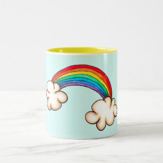 Regenbogen und Wolken-Tasse Zweifarbige Tasse
