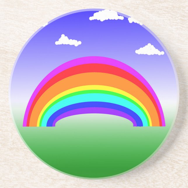 Regenbogen und Wolken-Untersetzer Sandstein Untersetzer (Vorne)