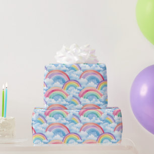Regenbogen- und Wolkenmuster Geschenkpapier