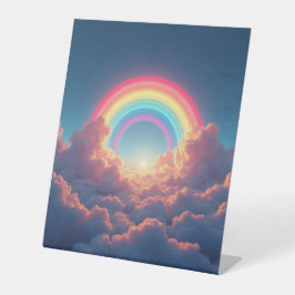 Regenbogen- und Wolkenschild Party Sockelschild