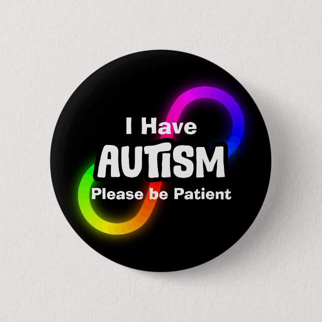 Regenbogen-Unendlichkeit-Knoten Autismus-Bewusstse Button (Vorderseite)