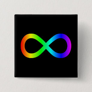 Regenbogen-Unendlichkeitssymbol Button