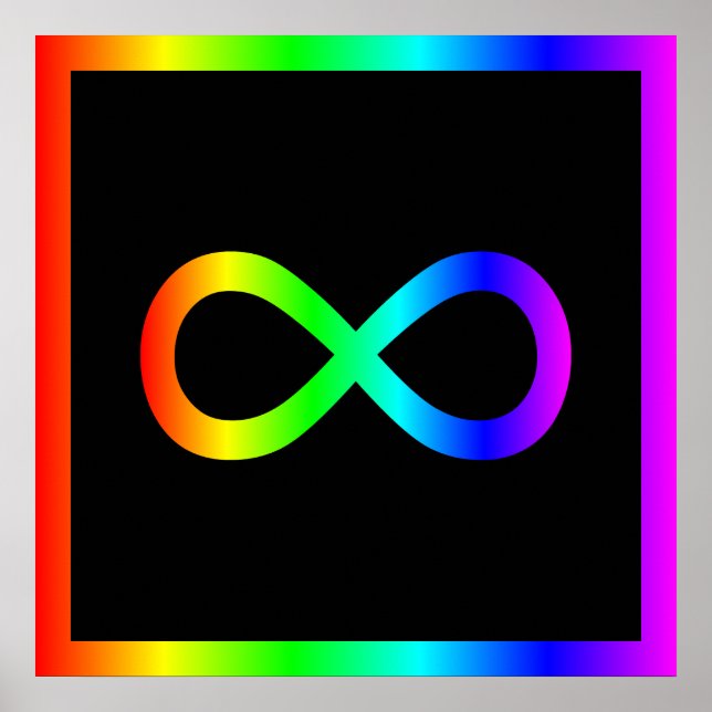 Regenbogen-Unendlichkeitssymbol Poster (Vorne)
