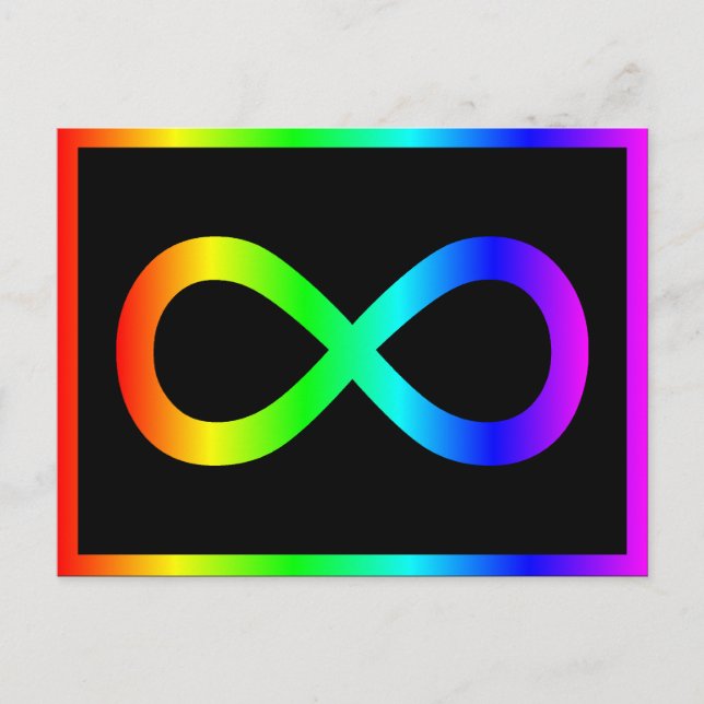 Regenbogen-Unendlichkeitssymbol Postkarte (Vorderseite)