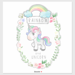Regenbogen Unicorn Aufkleber
