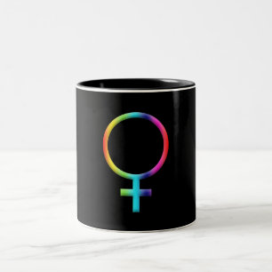 Regenbogen-Venus-Symbol Astrologie Tierkreiszeiche Zweifarbige Tasse