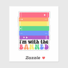 Regenbogen Verbotsbücher Aufkleber