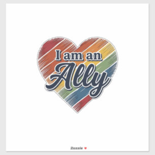 Regenbogen-Verbündeter-Herz-Vektor-Shirt-Design_1 Aufkleber