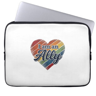 Regenbogen-Verbündeter Herz Vektor-Shirt-Design_1 Laptopschutzhülle