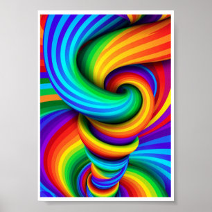 Regenbogen Verdrehten Tornado Wirbel - Optische Il Poster