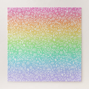 Regenbogen-Verlauf-Gekritzel-Puzzle