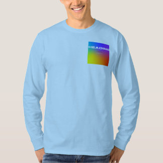 Regenbogen-Verlaufs-Taschendesign mit langem Arm T-Shirt