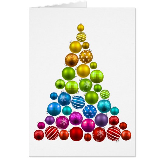 Regenbogen-Verzierungs-Weihnachtsbaum Karte