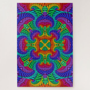 Regenbogen Vintage Psychedelischer Fraktal Kaleido
