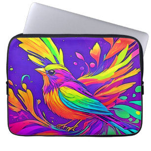 Regenbogen-Vogel im Cartoon-Land Laptopschutzhülle