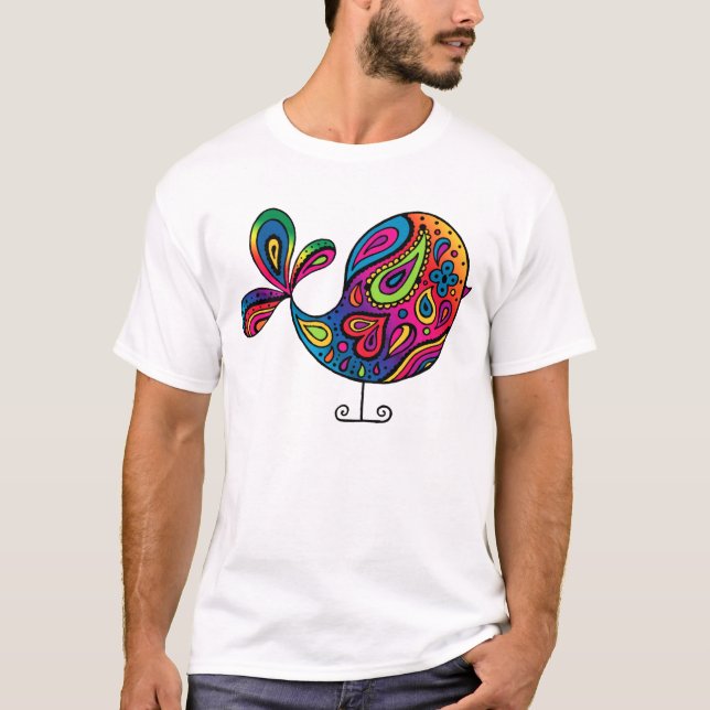 Regenbogen-Vogel-T - Shirt (Vorderseite)