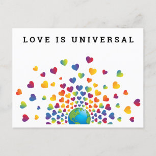 Regenbogen von Herzdesign Feiertagspostkarte