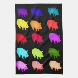 Regenbogen von Piggies Handtuch