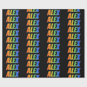 Regenbogen- Vorname "ALEX"; Spaß u. buntes Geschenkpapier