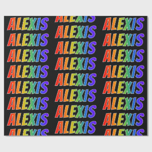 Regenbogen Vorname "ALEXIS"; Spaß & Bunt Geschenkpapier