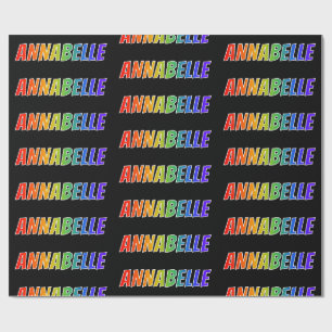 Regenbogen Vorname "ANNABELLE"; Spaß & Bunt Geschenkpapier