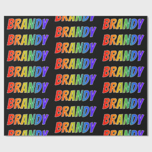 Regenbogen Vorname "BRANDY"; Lustig & Bunt Geschenkpapier