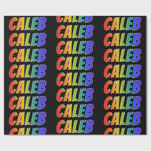 Regenbogen- Vorname "CALEB"; Spaß u. buntes Geschenkpapier