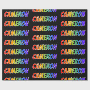 Regenbogen Vorname "CAMERON"; Lustig & Bunt Geschenkpapier