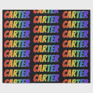 Regenbogen- Vorname "CARTER"; Spaß u. buntes Geschenkpapier