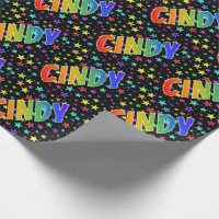 Regenbogen- Vorname "CINDY" + Sterne