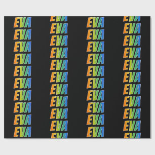 Regenbogen Vorname "EVA"; Spaß & Bunt Geschenkpapier