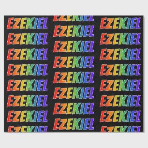 Regenbogen Vorname "EZEKIEL"; Lustig & Bunt Geschenkpapier
