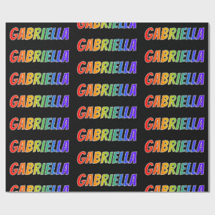 Regenbogen Vorname "GABRIELLA"; Lustig & Bunt Geschenkpapier