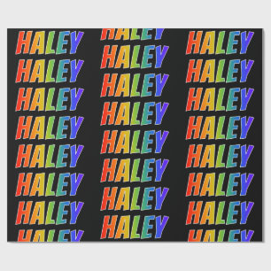 Regenbogen Vorname "HALEY"; Spaß & Bunt Geschenkpapier
