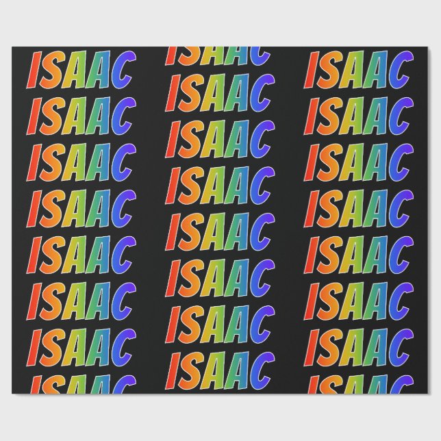 Regenbogen- Vorname "ISAAC"; Spaß u. buntes Geschenkpapier (Flach)