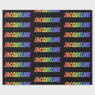 Regenbogen Vorname "JACQUELINE"; Spaß & Bunt Geschenkpapier