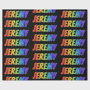 Regenbogen Vorname "JEREMY"; Spaß & Bunt Geschenkpapier