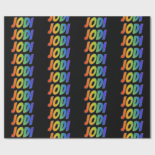 Regenbogen Vorname "JODI"; Spaß und Farbe Geschenkpapier