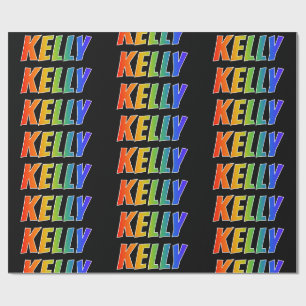 Regenbogen- Vorname "KELLY"; Spaß u. buntes Geschenkpapier