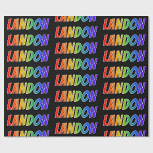 Regenbogen Vorname "LANDON"; Spaß & Bunt Geschenkpapier