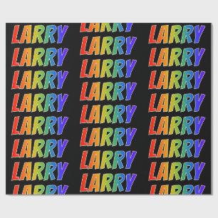 Regenbogen Vorname "LARRY"; Lustig und bunt Geschenkpapier