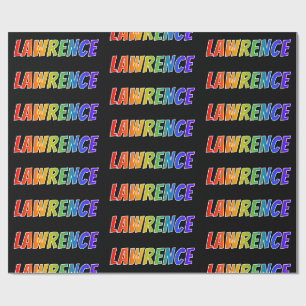 Regenbogen Vorname "LAWRENCE"; Spaß und Farbe Geschenkpapier
