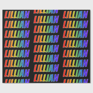 Regenbogen Vorname "LILLIAN"; Spaß & Bunt Geschenkpapier