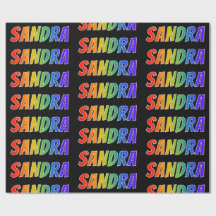 Regenbogen- Vorname "SANDRA"; Spaß u. buntes Geschenkpapier