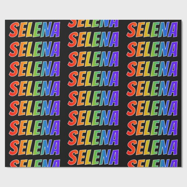 Regenbogen- Vorname "SELENA"; Spaß u. buntes Geschenkpapier (Flach)