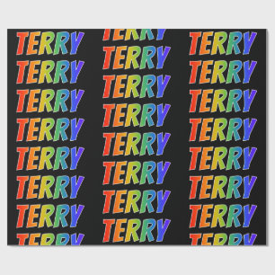 Regenbogen Vorname "TERRY"; Spaß & Bunt Geschenkpapier