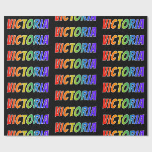 Regenbogen- Vorname "VICTORIA"; Spaß u. buntes Geschenkpapier